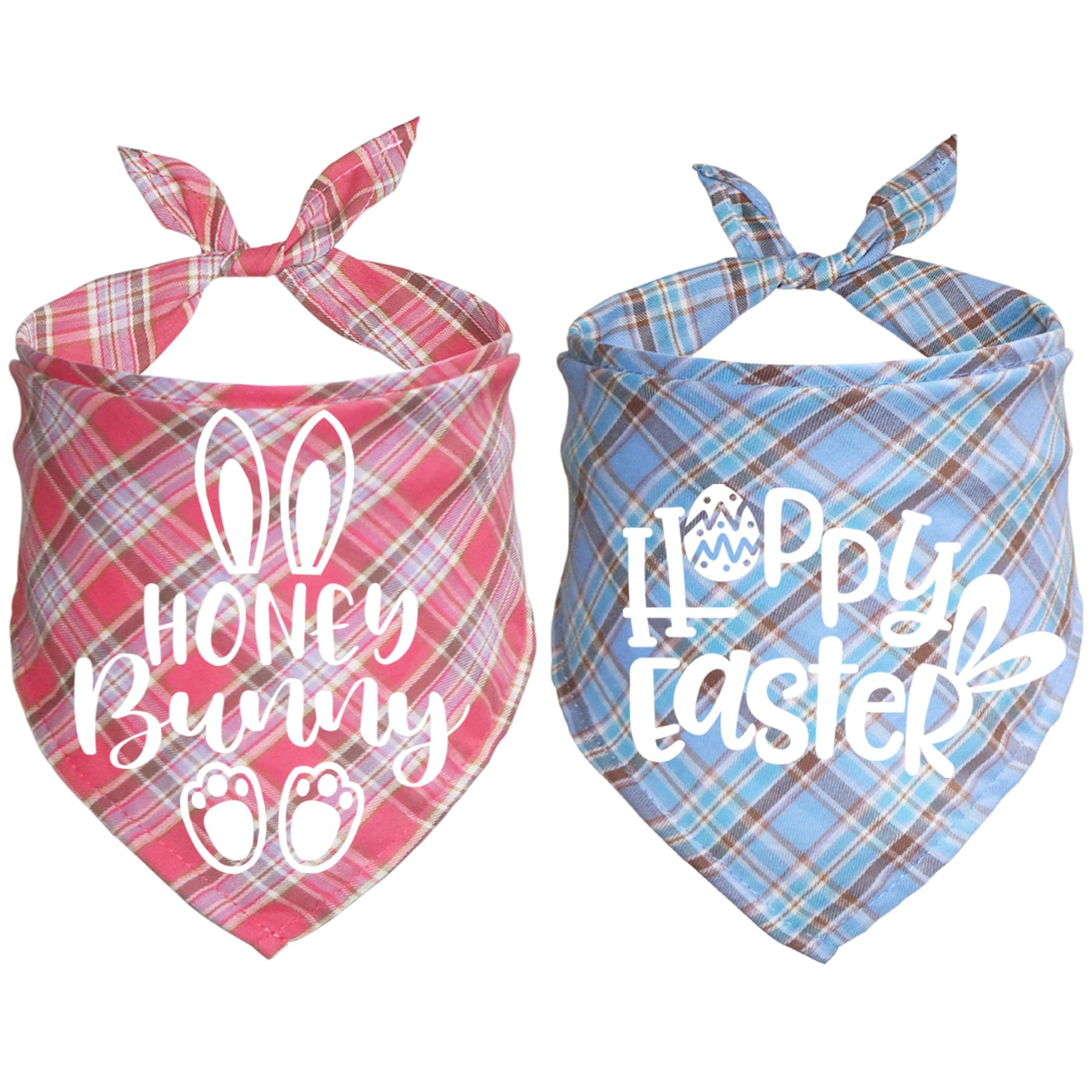 Hundehalstuch Für Ostern – 2 Motive („Frohe Ostern“ & „Honighase“), Baumwolle, Verstellbar