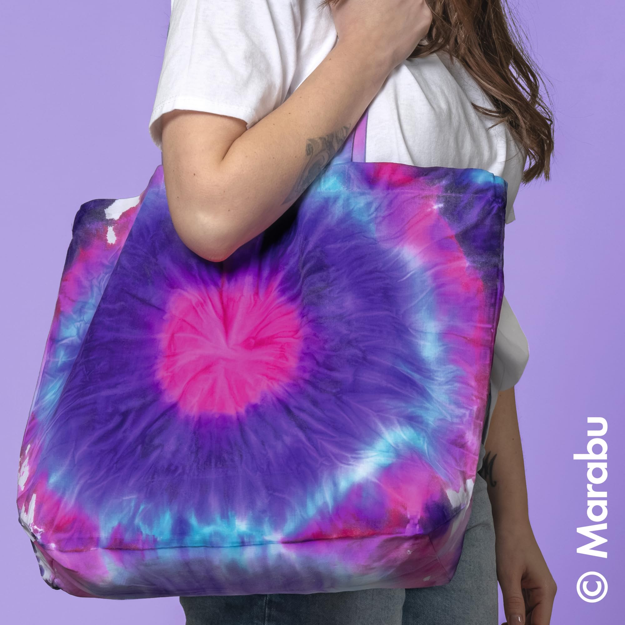 Kit Tie Dye Marabu - 3 Couleurs (framboise, Prune, Caraïbes) 80 Ml, Avec élastiques, Pour Teindre Textiles Clairs Jusqu'à 20% Synthétiques - 2