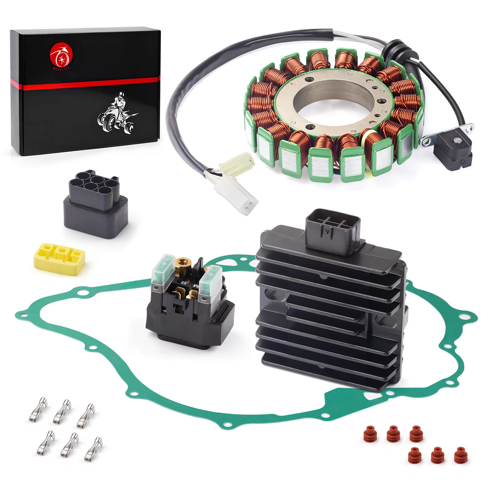 Stator & Starter Relay & Voltage Rectifier Gasket for Yamaha XVS1100 V-star 1100 2003-2009