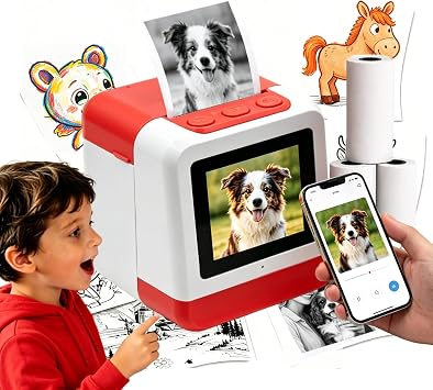 Smart AI Voice Sticker Maker Machine,Mini Sticker Printer for Kids, Inkless Portable Thermal Printer with Photo Printing, Sticker Printer Box for DIY Arts & Crafts, Birthday Gift
