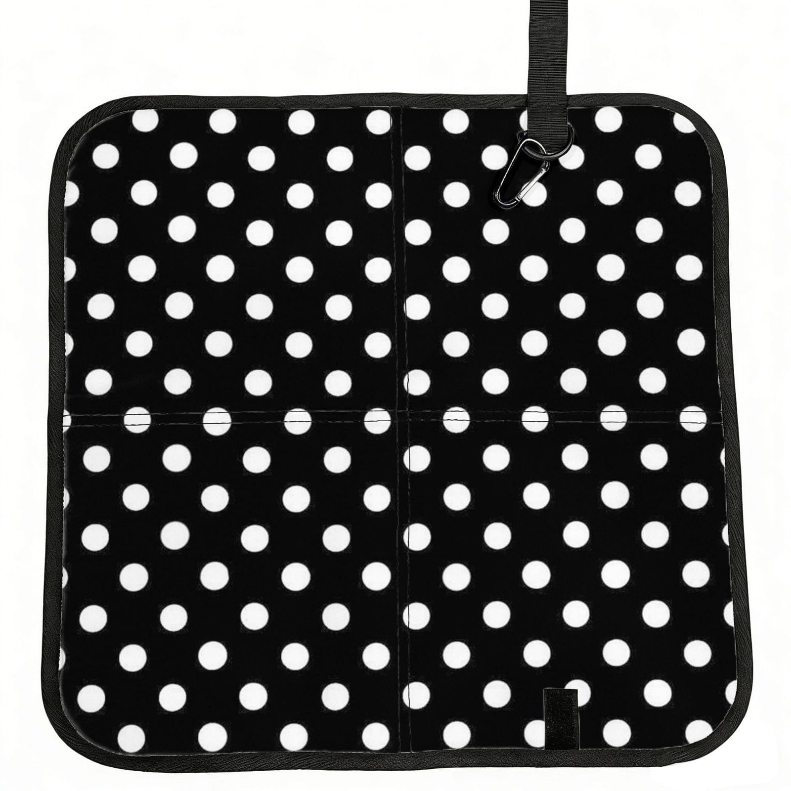 ERCgad Black And White Polka Dots Print Foldable Seat Cushion Portable Chair Pad Lightweight Travel Outdoor Office Home