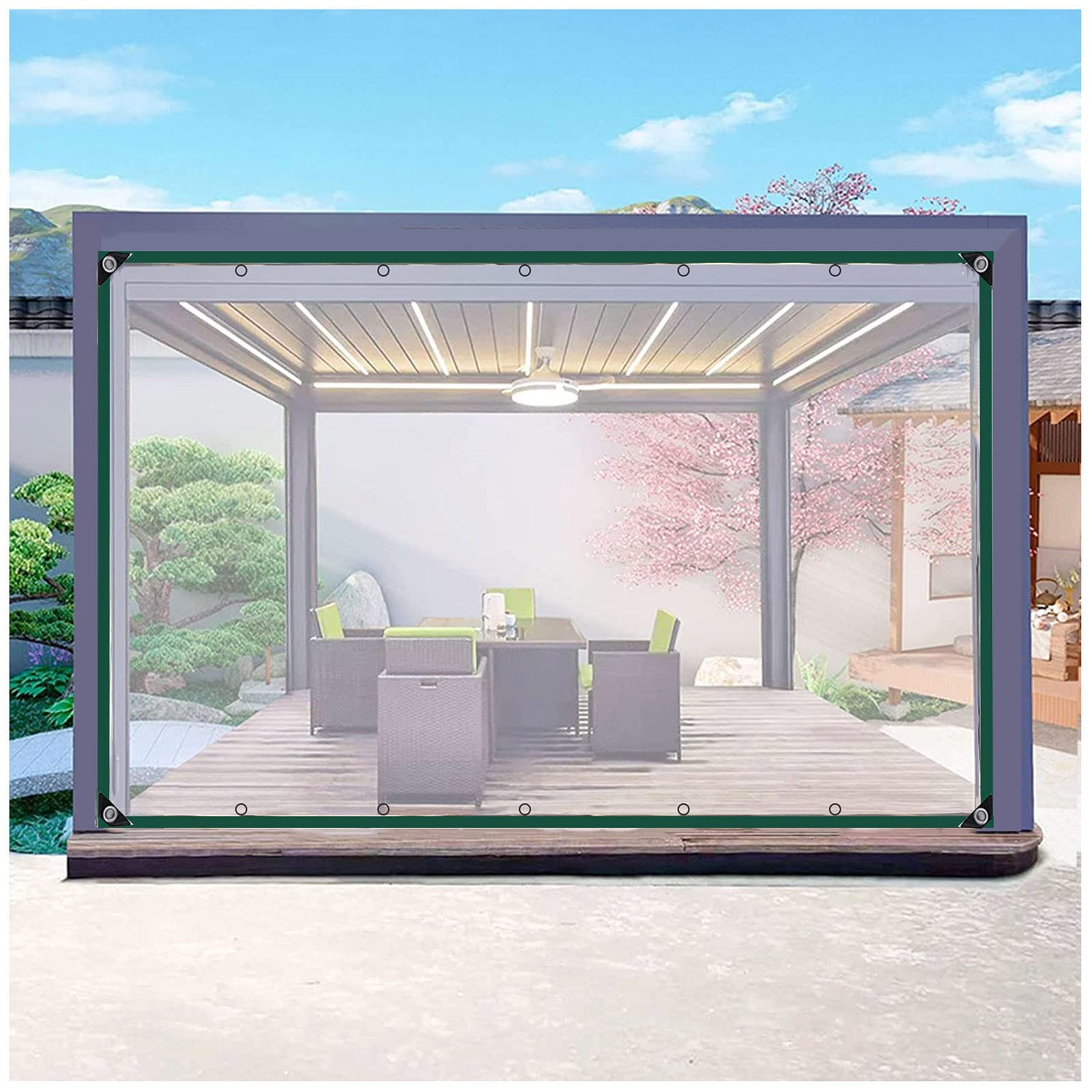 Xrdbfd Waterproof Transparent Heavy Duty Tarpaulin, Outdoor Pvc Plastic Tarpaulin Cover, for Gazebo, Balcony, Roof, 1.5x2/2x4/2.5x3m Protective Tarpaulin, 365g/m² Clear Tarp,clear-1x6m/3.3 * 19.7ft