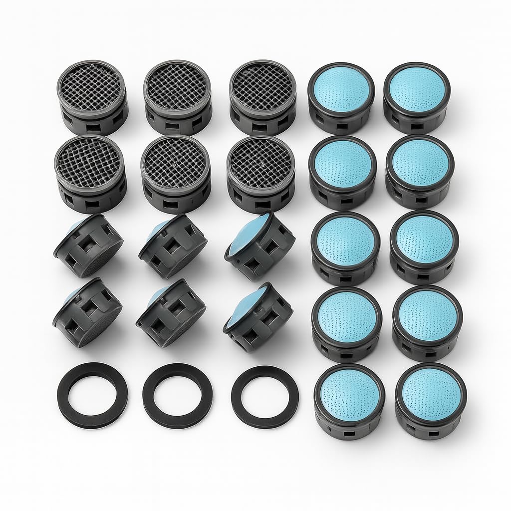 SBD 25 Pcs Plastic Fusion High-Pressure Replacement Water Filter Aerator Nozzles Tap and Faucet | Water Aerator Tap Replacement | Foam Flow (Standard - Doesn't Save Water)-image-46