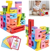 Number Blocks, Inspired Wooden Number Building Blocks, Wooden Educational Number Blocks, Wooden Number Building Blocks for Learning Math (A)