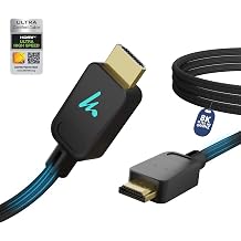 LED HDMI Cable V2.1 with Ethernet,8k@60Hz,4K@120Hz UHD Resolution,9.9 Feet Braided, 48 Gbps Transfer Ultra high Speed,HDR/HDR10/Dolby Vision,Dolby Atmos and DTSX,Compatible All HDMI Devices
