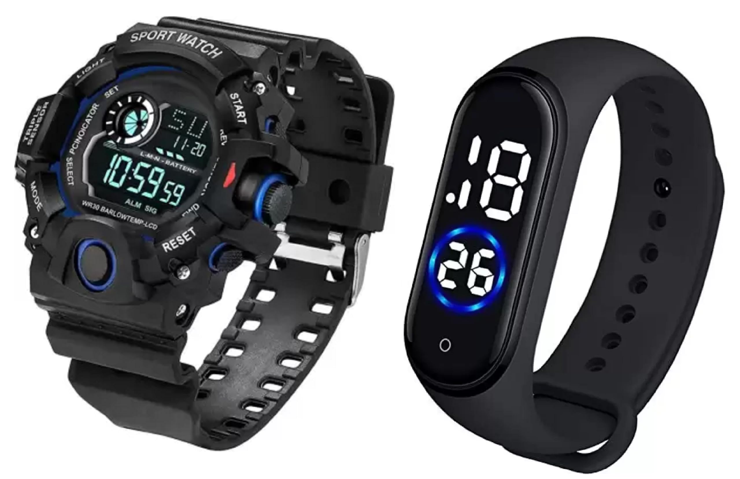 ZUPERIA Digital Watch Shockproof Multi-Functional Waterproof Digital Sports Watch for Mens Boys Kids Pack of 2 (B0CB88RPDT) Amazon Price History, Amazon Price Tracker