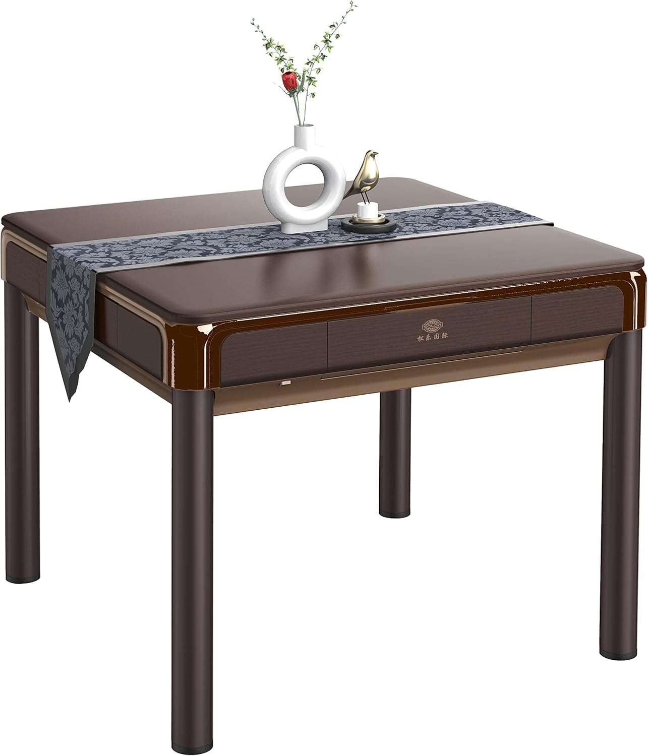 usamjtable 40mm No-Numbers Tiles Automatic Mahjong Table with 4 Legs Chinese and Filipino Style, Comes 2 Sets of Tiles Not Fit 166American Style