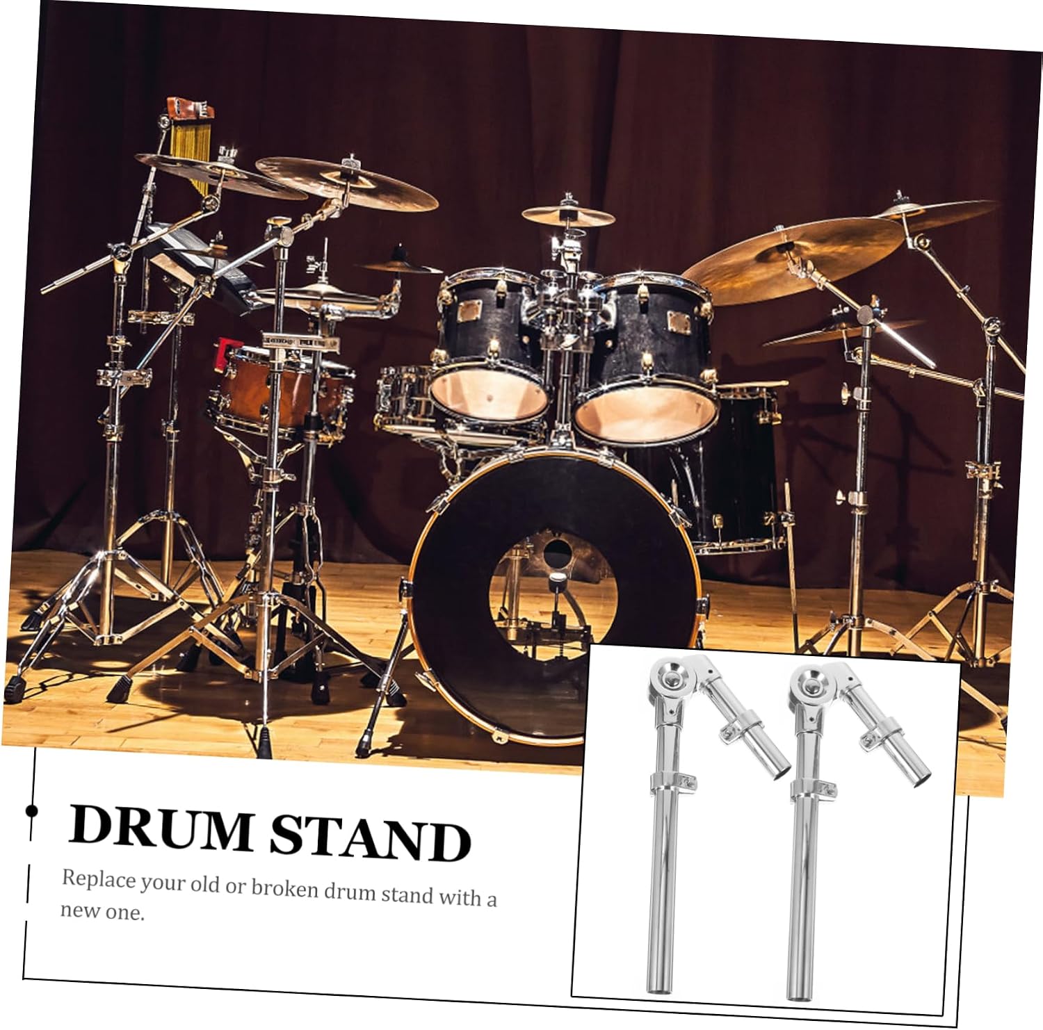 Abaodam Adjustable Drum Stand Bracket for Tom Drum Lightweight Silver Percussion Mount Compact Hardware Replacement Accessories