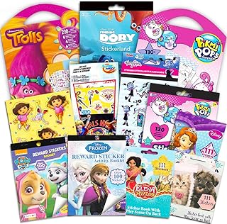 Stickers for Girls Toddlers Kids Ultimate Set ~ Bundle Includes 12 Sticker Packs with Over 1800 Stickers Featuring Disney Frozen, Paw Patrol, Trolls, and More (Girl Stickers,Party Favors)
