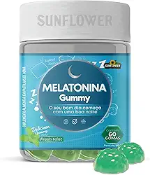 Melatonina - Melatonina Gummy - Melatonina em Goma 210mcg 60 gomas Sunflower (60 gomas, Menta)