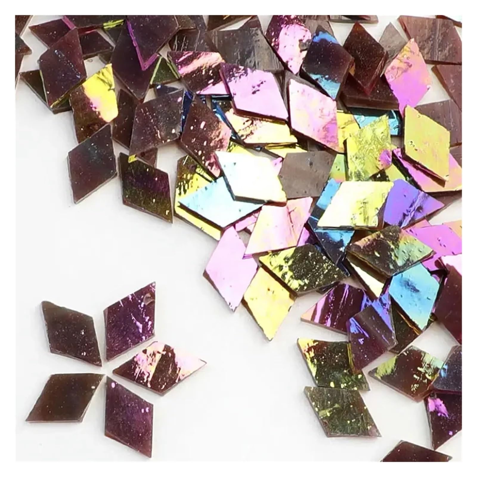 Mtadsbkfp Type 7 Mixed Colour Stained Glass Mosaic Tiles, Ceramics Mosaic Glass Tiles Multicolor 1Cm 50G Diy Craft Hobby Arts Home Wall(Type 7)