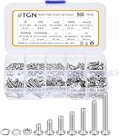 DTGN 148Pcs M6-1x10/12/16/20/25/30/35mm Button Head Socket Cap Screws - 304 Stainless Steel Bolt Nut Set Washer Assortment Kit - Good for Road Bicycle, Mountain Bike, Auto
