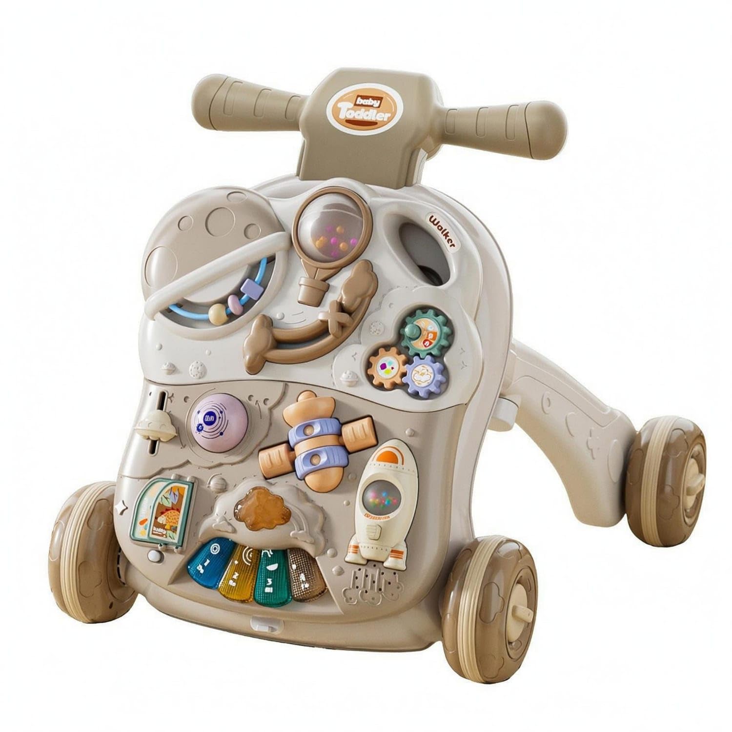 Adjustable-Speed Baby Learning Stroller Four-Wheel Base Push Stroller Toy Triangular Support Walking Guide Molded Details for Young Children, 4-in-1 Rechargeable|Walkers|Baby-image-17
