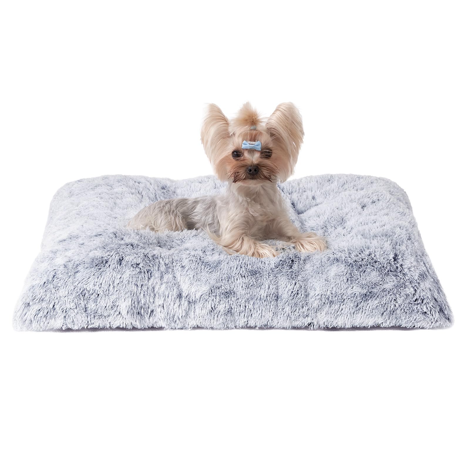 EHEYCIGA Fluffy Small Dog Crate Bed, Calming Anti-Anxiety Pet Bed, Washable Mattress with Anti-Slip Bottom