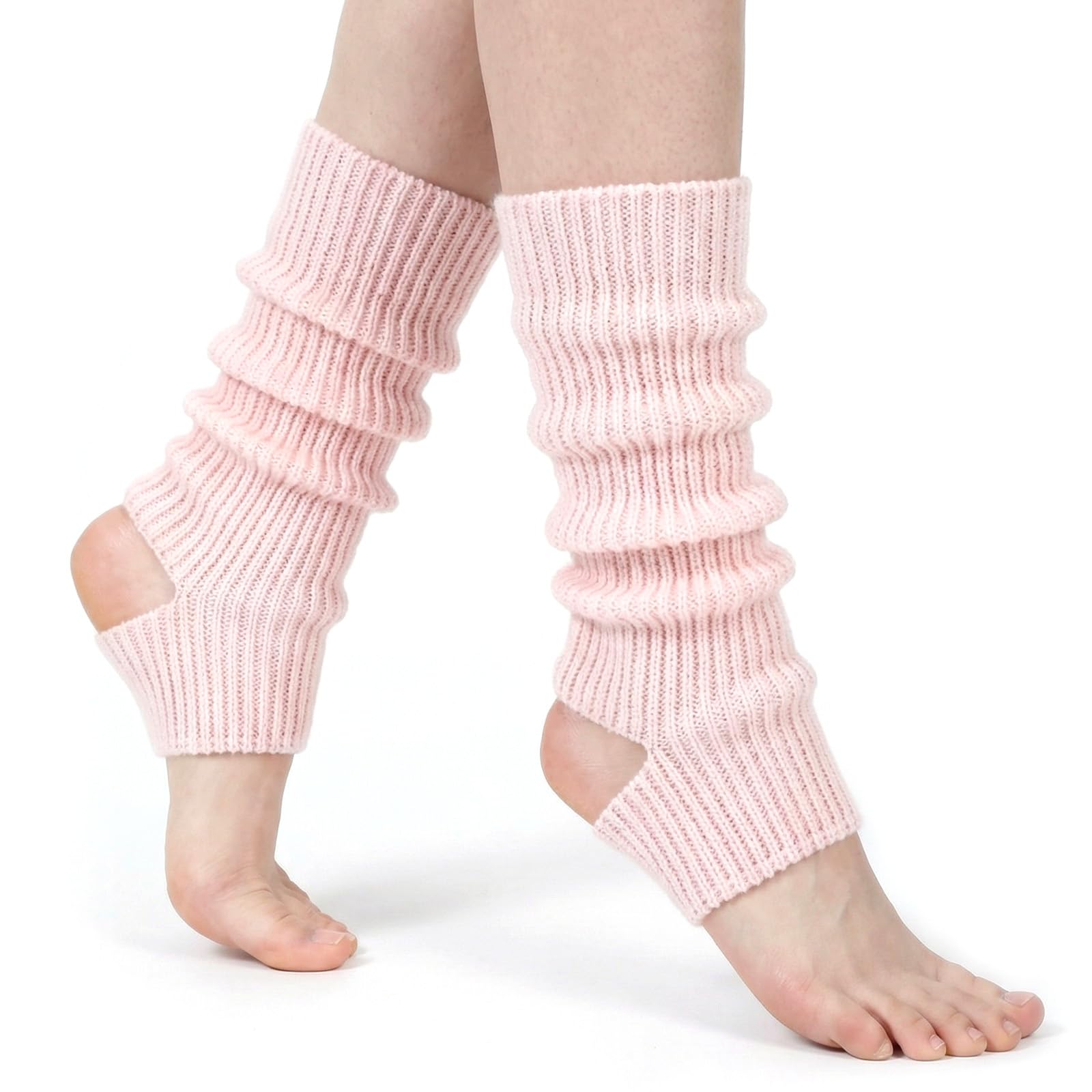Lusofie Ballet Leg Warmers Knitted Open Heel Stirrup Design Leg Warmers for Women Ballet Yoga Dance Multiple Colors
