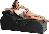 Avana Luvu Lounger Chaise Lounge Chair - Firm High-Density Foam for Yoga, Exercise, Massage, Relaxation - Made in USA, Black