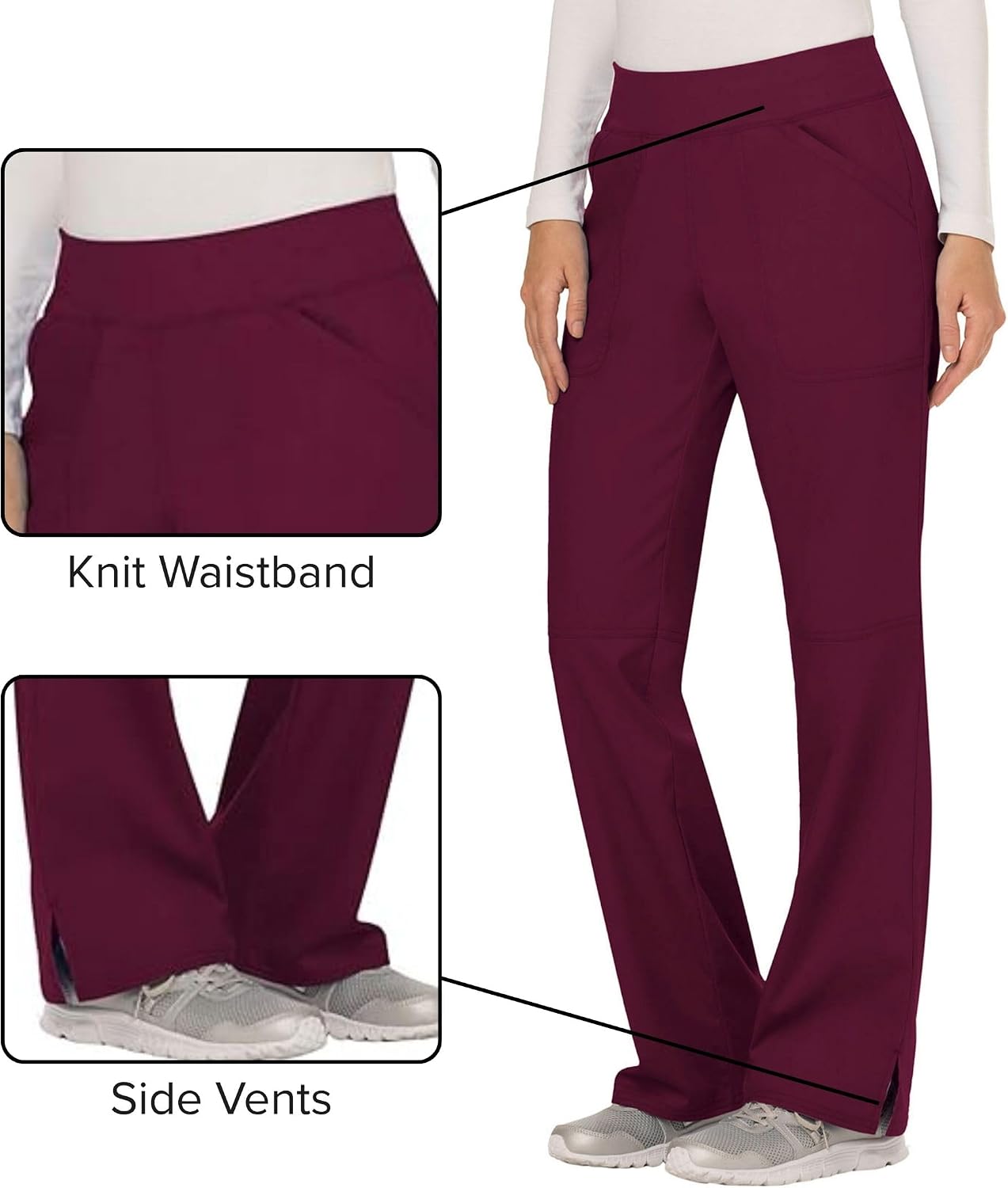  WW Revolution Straight Leg Women Scrub Pant with 4 Pockets | 2-way Stretch Fabric, Pull-on Medical Bottom, Comfort Waistband, Knit Waist, Easy Care, Built For Healthcare Professionals thumbnail
