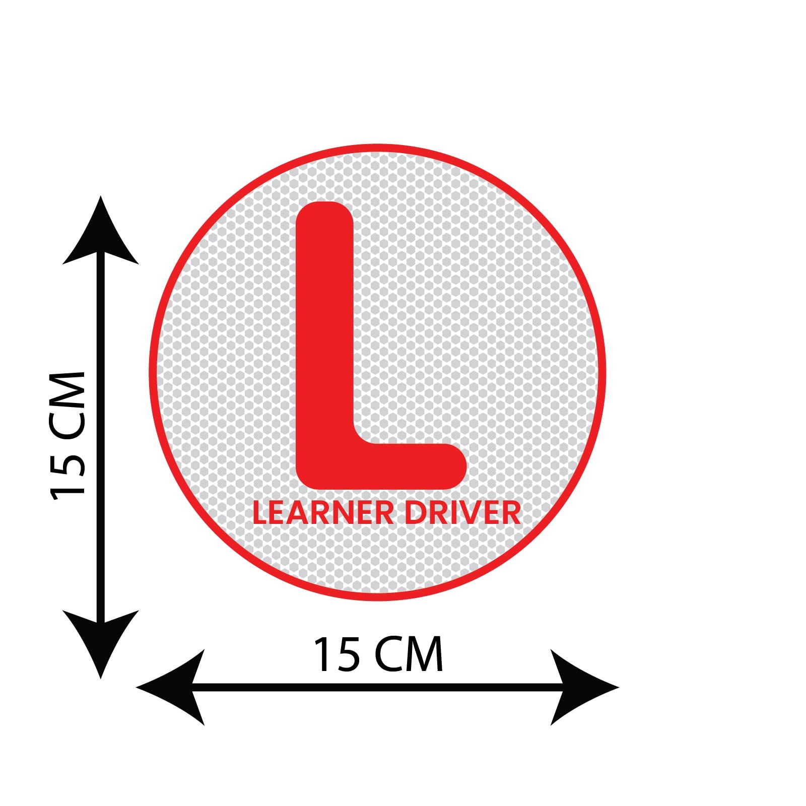 CVANU 2pcs Reflective L-Board Learner Driver Vinyl Exterior Decal Red_(15cm X 15cm)_c-4 - Image 4 thumbnail