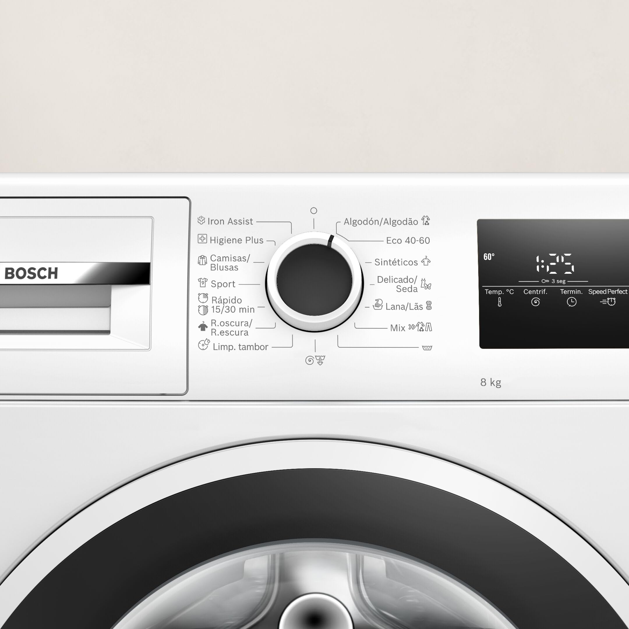 Bosch, Lavadora, Serie 4, 8 kg, Iron Assist, blanco, WAN28283ES | Planchado más fácil gracias al programa de vapor, con un motor silencioso y duradero.