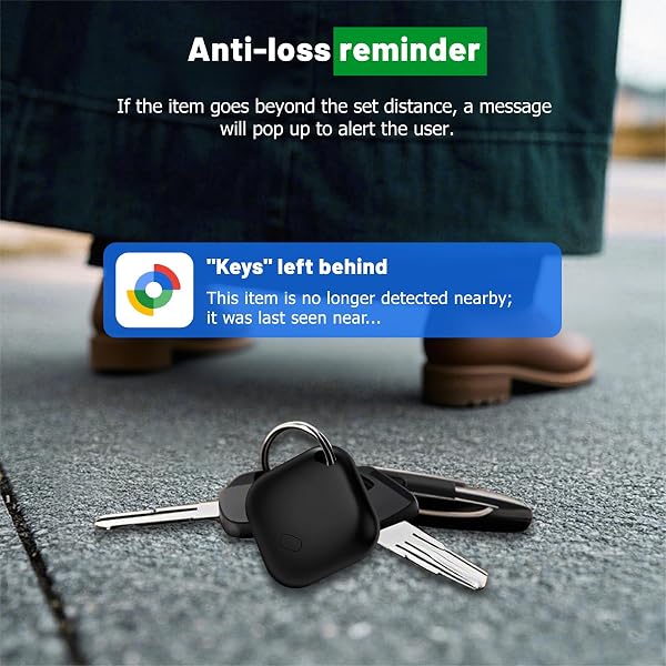 Android Smart Tag, Google My Dispositivo Trova APP Bluetooth Tracker IP66 Impermeabile Key Finder per bagagli, portafoglio (bianco e nero, 2 pezzi) - 3