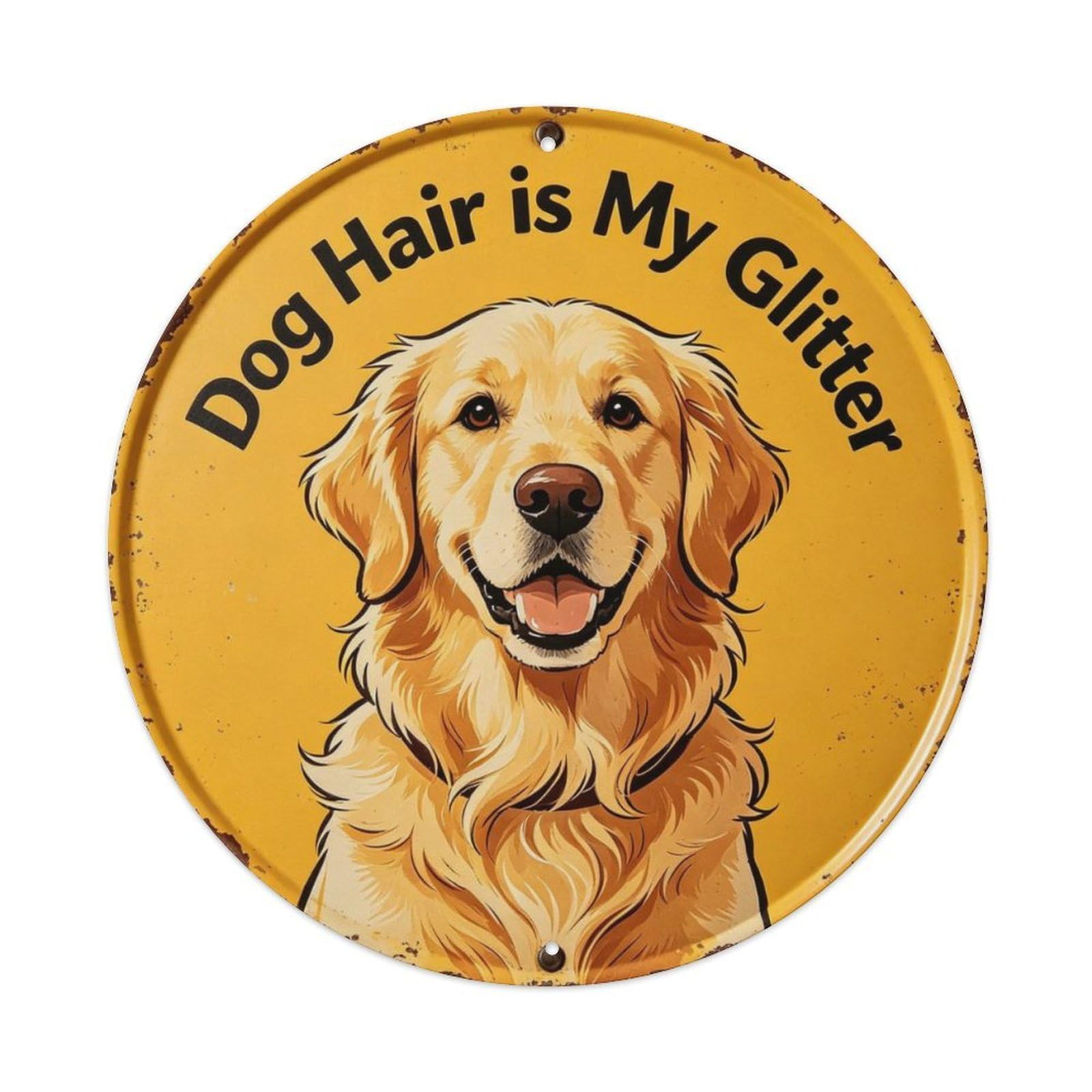 Cute Dog Hair Is My Glitter Metal Tin Sign Plaque