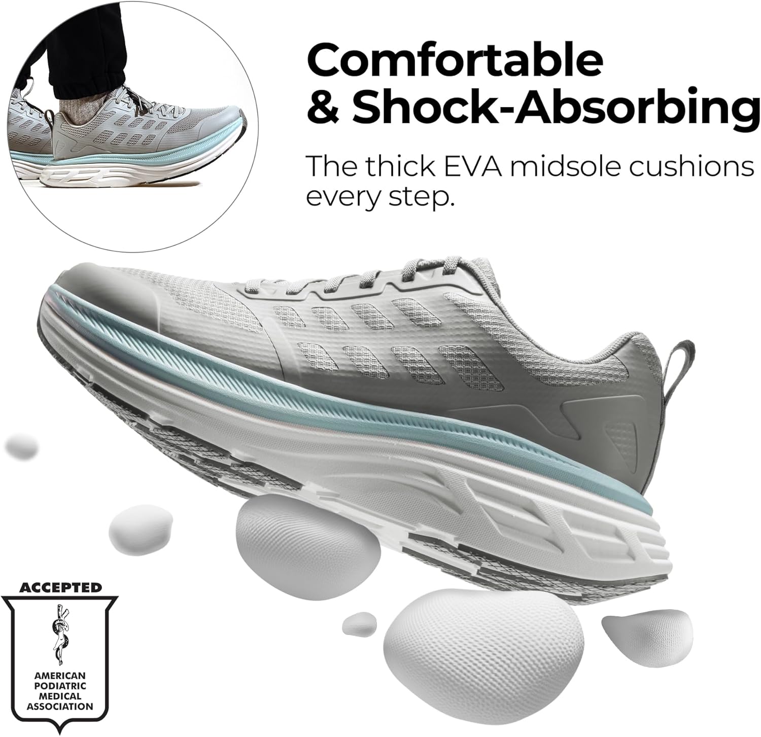 NORTIV 8 Men's Walking Running Tennis Cushioning Shoes ActiveFloat Non Slip Athletic Gym Workout Jogging Comfortable Sneakers - Image 4