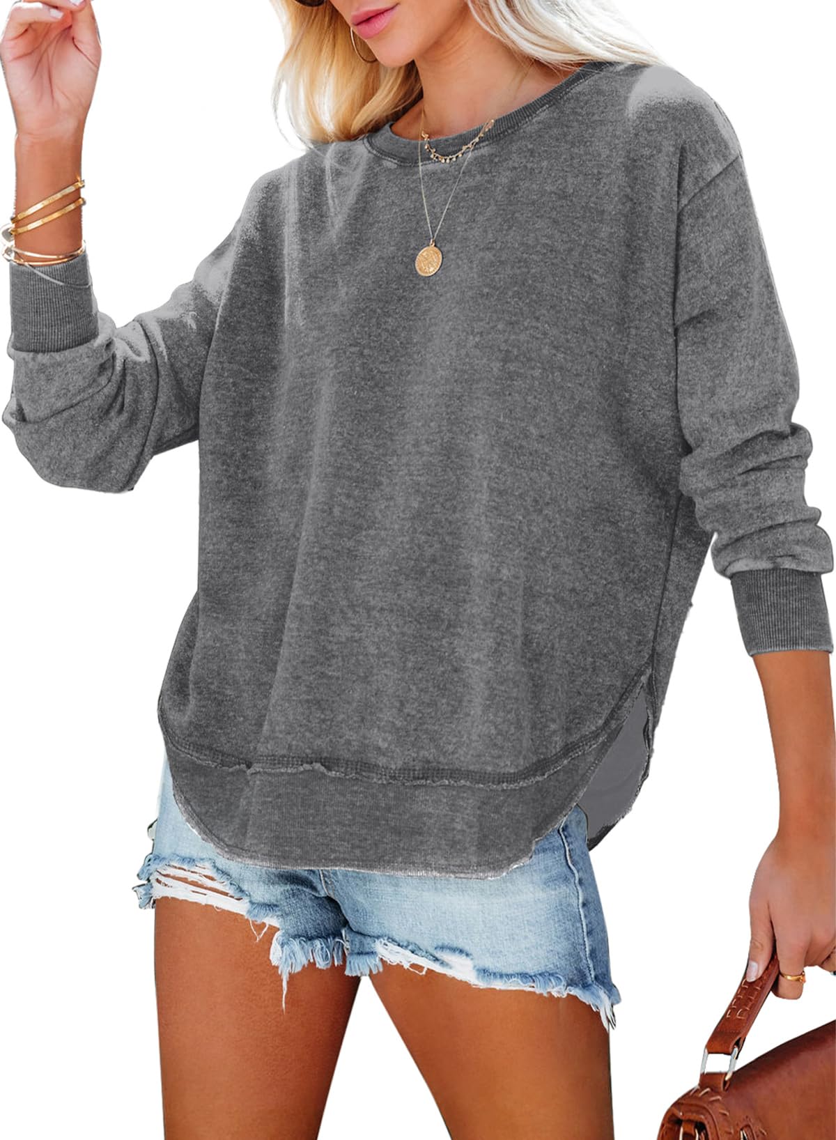 EVALESS Side Split Sweatshirt