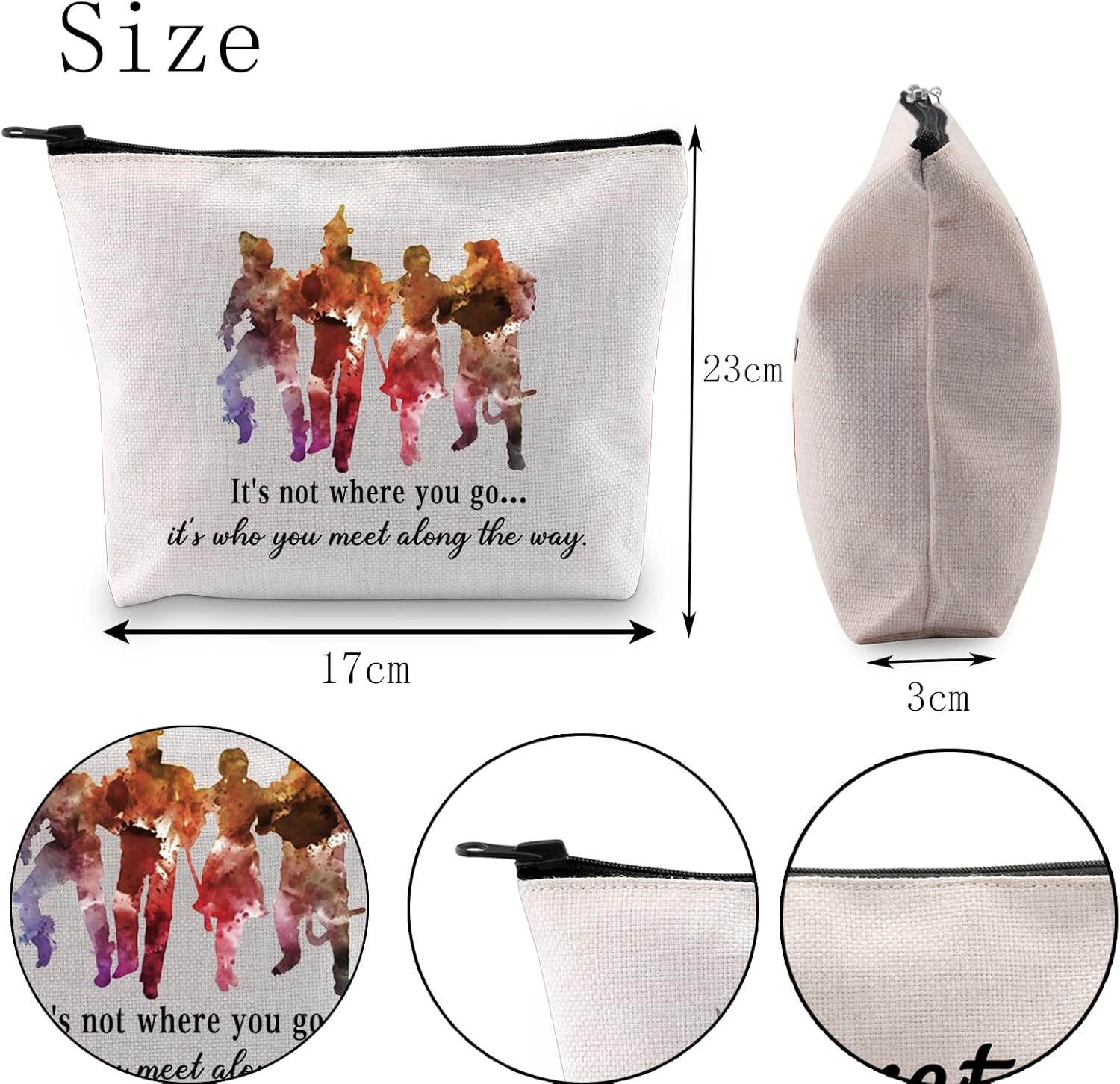 POFULL Movie Inspired Gifts Its Not Where You Go But Who You Meet Zipper Pouch Bag - Image 5