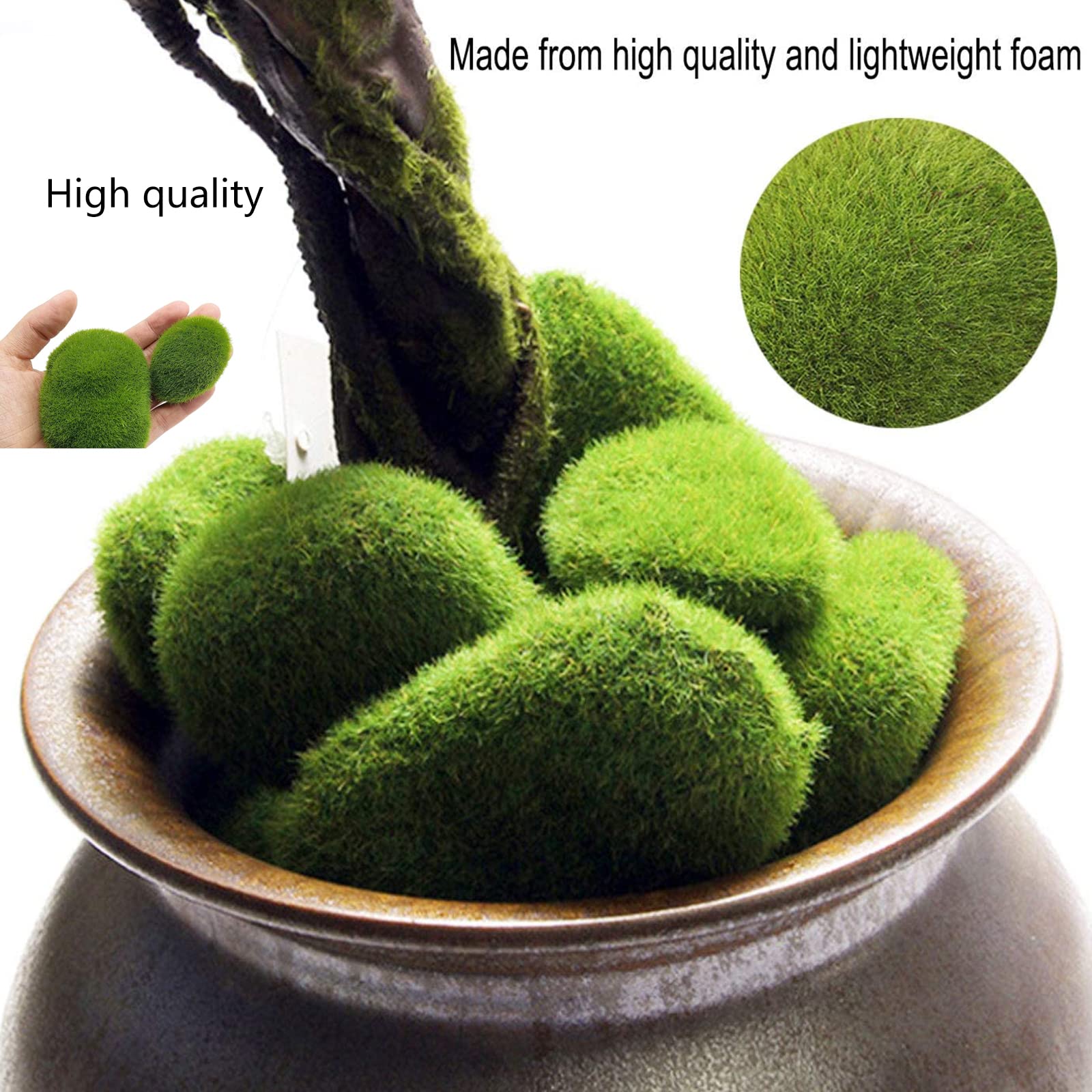 Muschio Artificiale Stabilizzato - 24 Pezzi In 4 Misure Diverse, Per Decorazioni Floreali E Artigianato