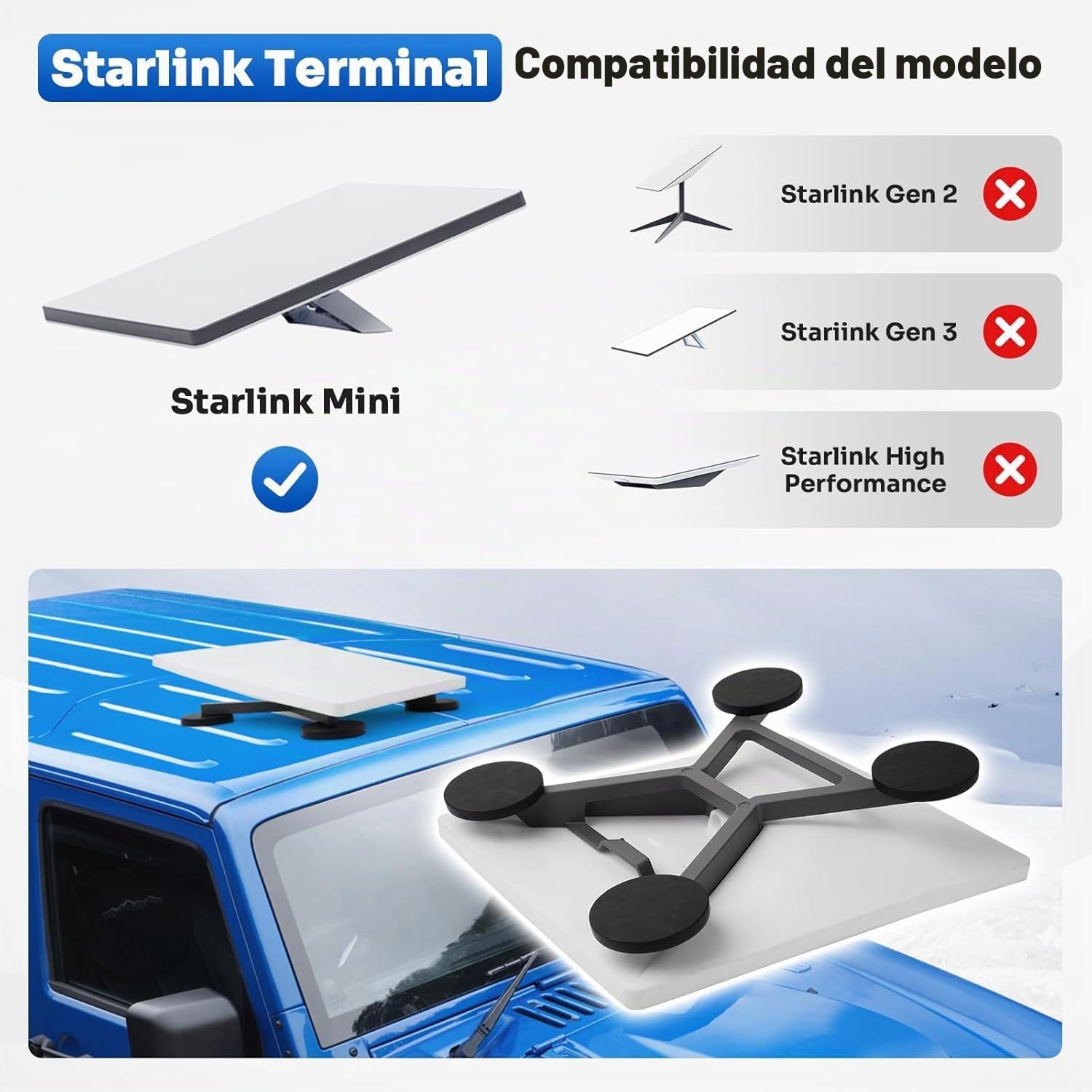 Starlink - Soporte magnético para techo de coche Starlink Mini Starlink con ventosa magnética para caravana, furgoneta, barco, yate