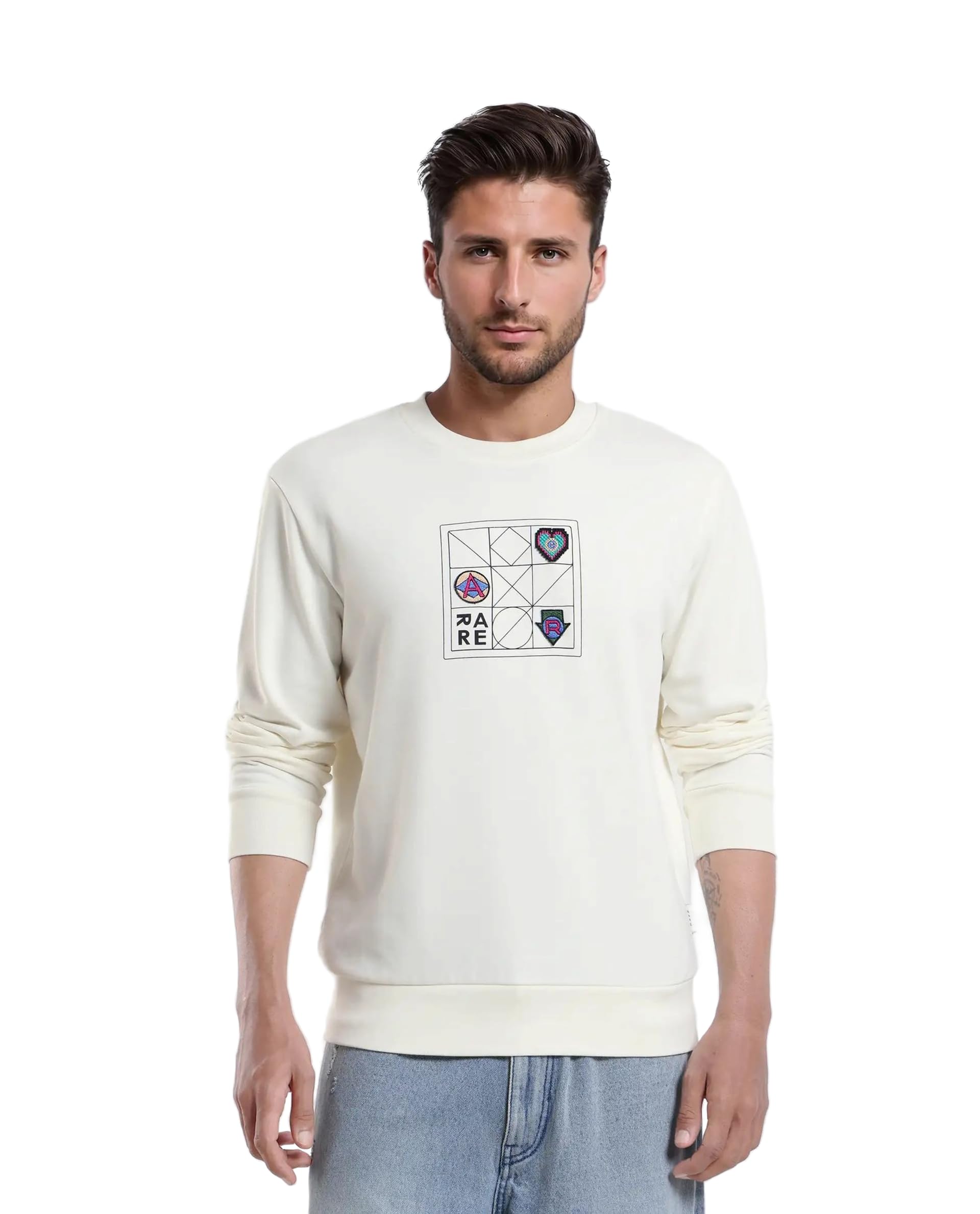 rare rabbit Men's Reso Regular Fit Graphic Cotton Blend Crew Neck Sweatshirt-picture-33