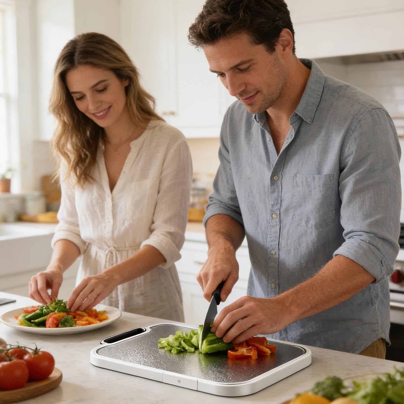 Tablas de Cortar de Titanio para Cocina Doble Cara y Antideslizante | Tabla para Picar Utensilio de Cocina para Preparar Alimentos