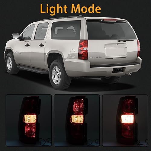 Miniatura 3 de MiKaFex Conjunto de luz trasera compatible con Chevy Tahoe Suburban 2007-2014, lámparas de freno traseras del lado del conductor y del pasajero con