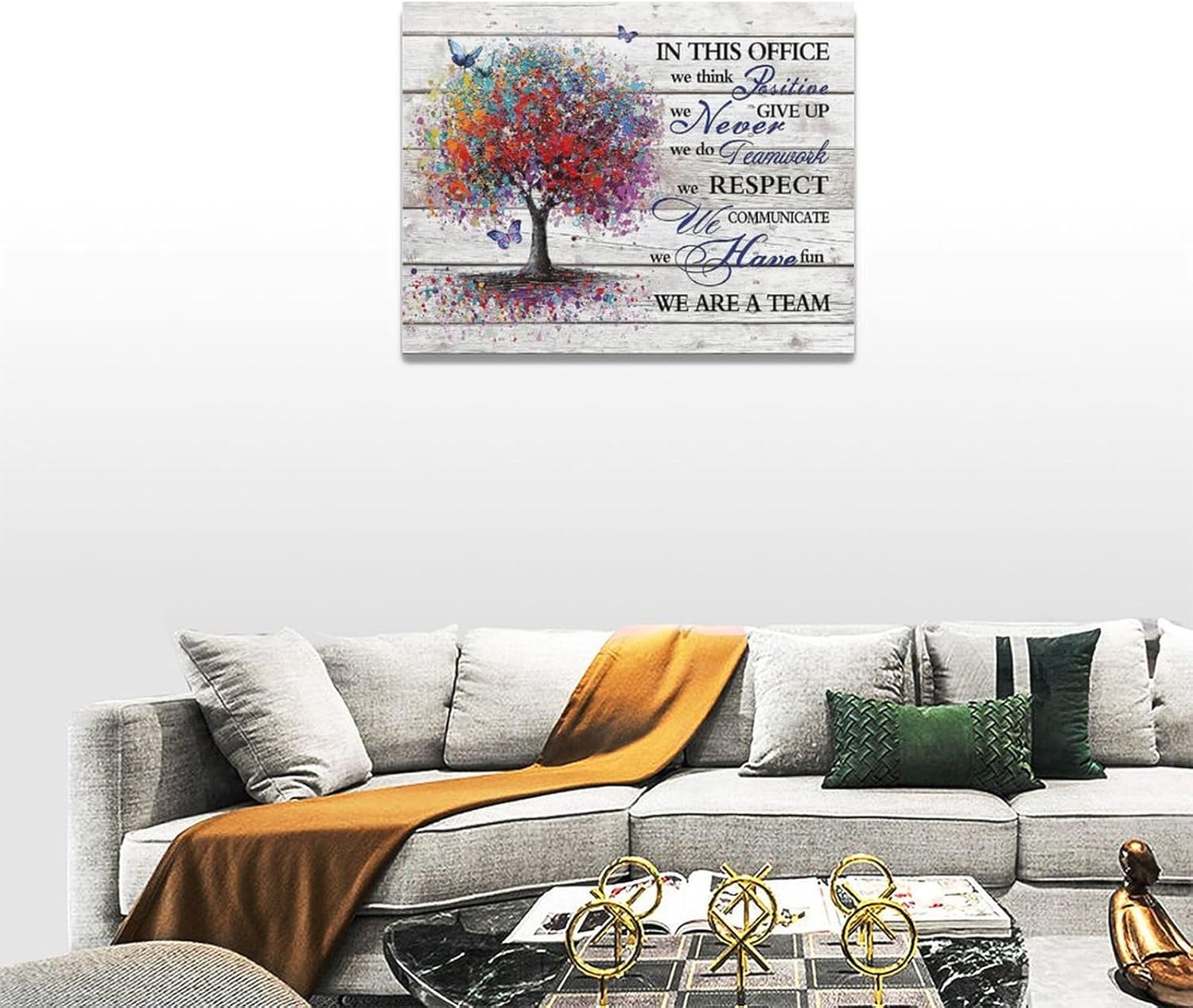 Office Inspirational Wall Art Motivational In This Office Quotes Pictures Wall Decor We Are A Team Canvas Prints Painting Framed Artwork for Teamwork Office 16"x12" - Image 4