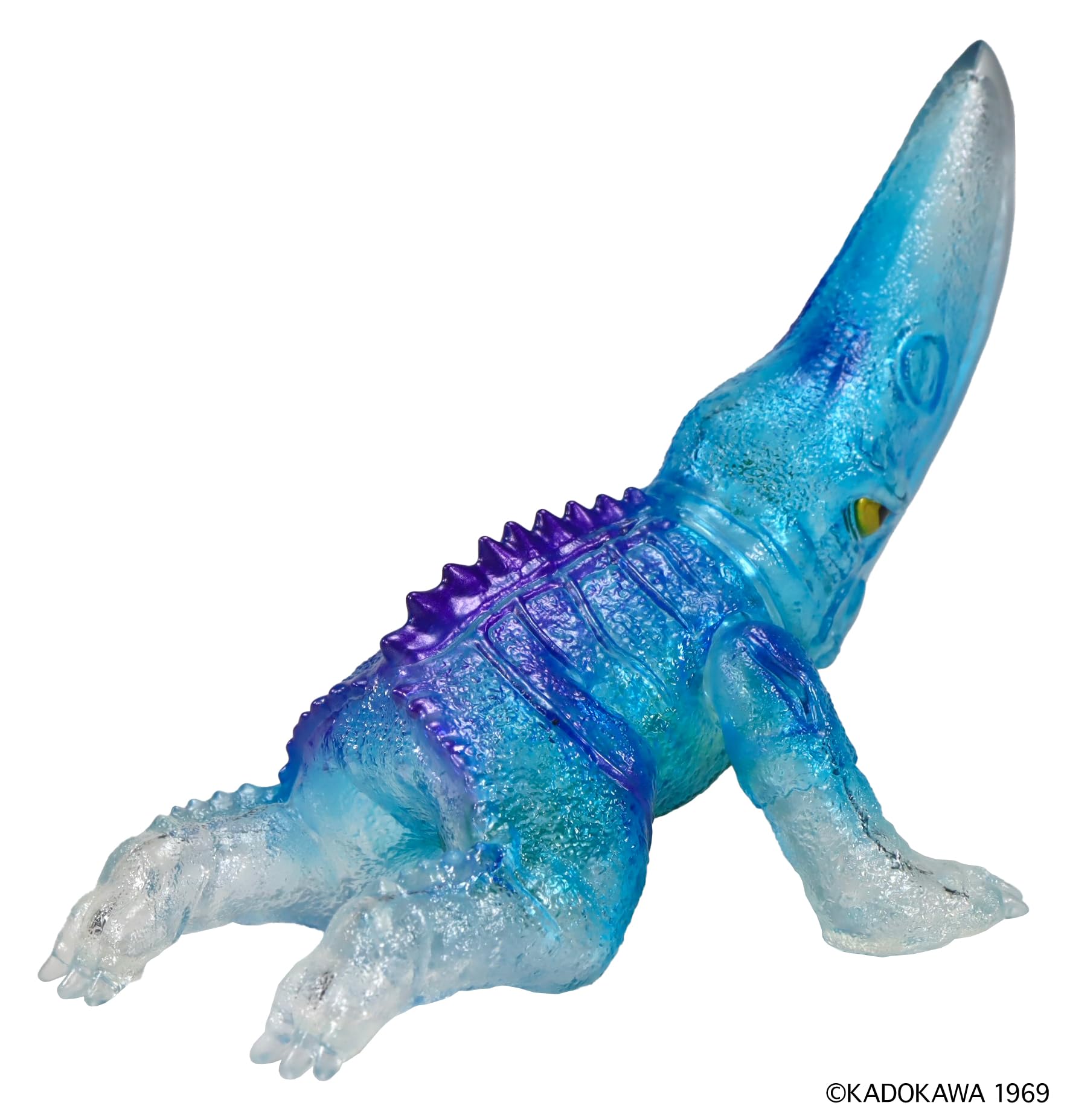 Średniej wielkości seria Gamera [Vol. 2] Giron (1969) przezroczysta niebieska wersja, ok. 5,1 cala (130 mm), wstępnie pomalowana winylowa figurka PCW