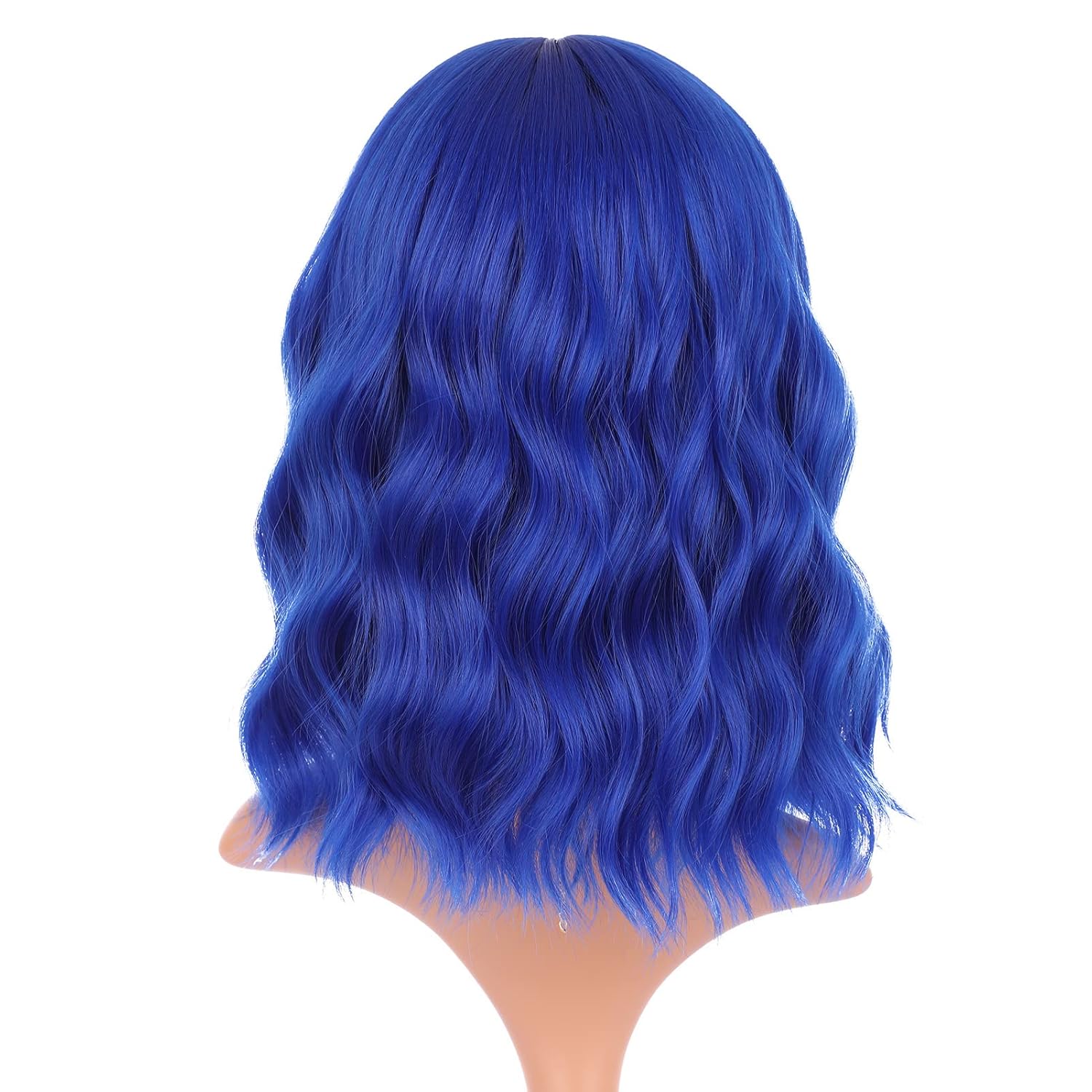 eNilecor Dark Blue Wig, Short Colored Wigs Bob Wig for Women, Natural Wavy Colorful 14 Inch Middle Part Synthetic Wig for Cosplay Party Costume(Dark Blue) - Image 8