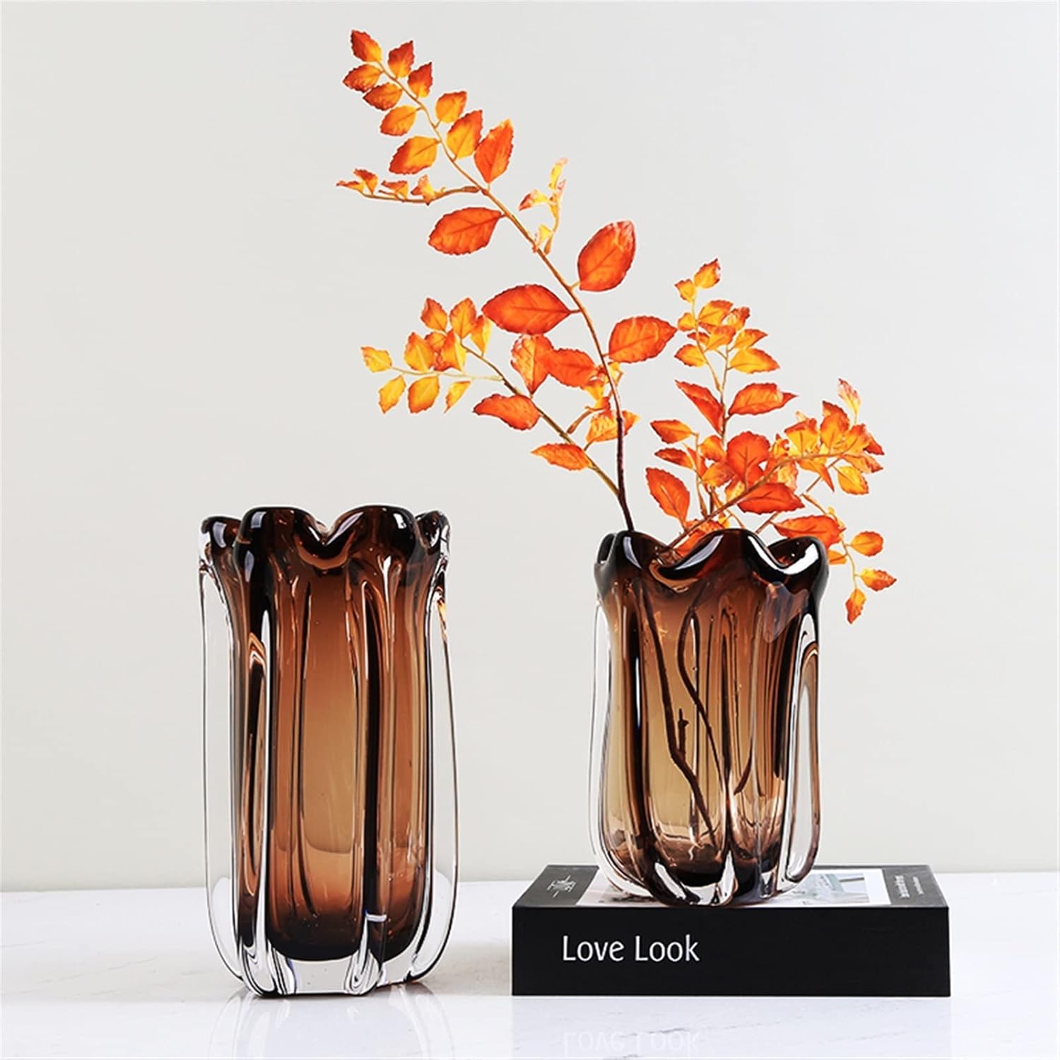 Vase Modern Glass Vase Vertiplant Living Room Wedding Table Luxury Decoraction Vase Minimalist Design Vasi Per Fiori Home Decor Item Suitable for dining and living room home decoratio(Small)