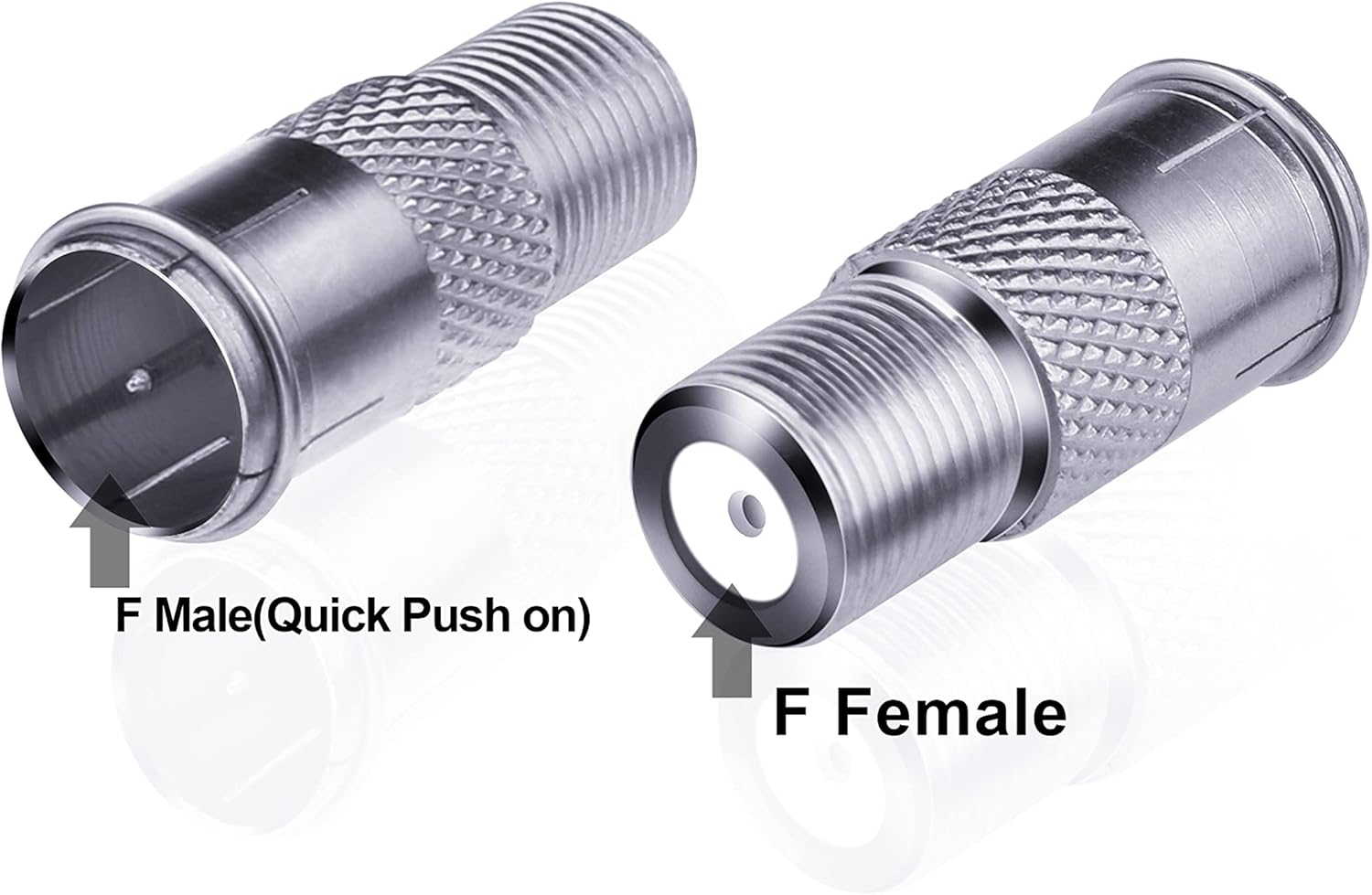 Coax Quick Connect Cable TV Connectors 68 Pcs - Coaxial Push on Plug F Type Quick Coax Adapter for RV Satellite Dish, Cable TV, Internet