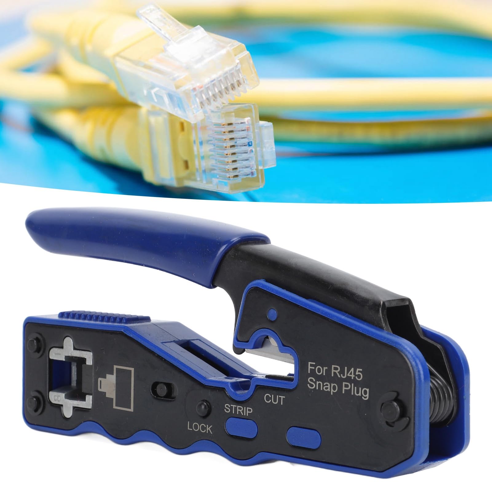 Crimpatrice professionale Pass Through Ethernet RJ45 CAT6 Kit di strumenti per crimpare fori passanti con taglierina spelafili per cablaggio di cavi di rete Design compatto
