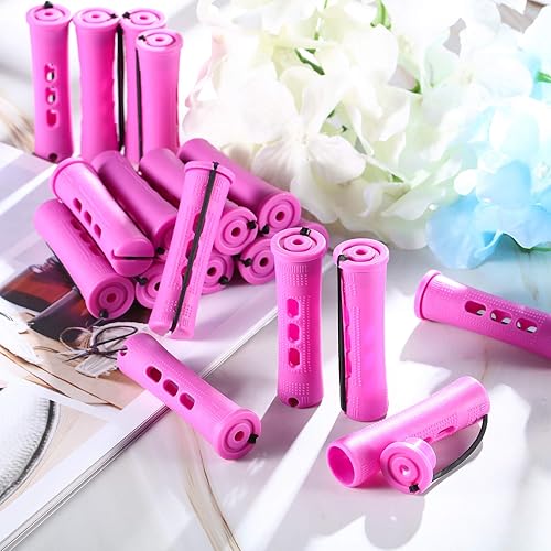 Miniatura 5 de WILLBOND 60 varillas permanentes de cabello largo natural corto con banda de goma elástica, kit de ondas frías de plástico antideslizante para