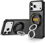 SYNCWIRE pour MagSafe Porte-téléphone, 360° Poignée magnétique de téléphone cellulaire rotative Aimants à double side Ring Kickstand Compatible avec iPhone 16 15 14 13 12 Pro Max MagSafe, Android, Samsung etc.