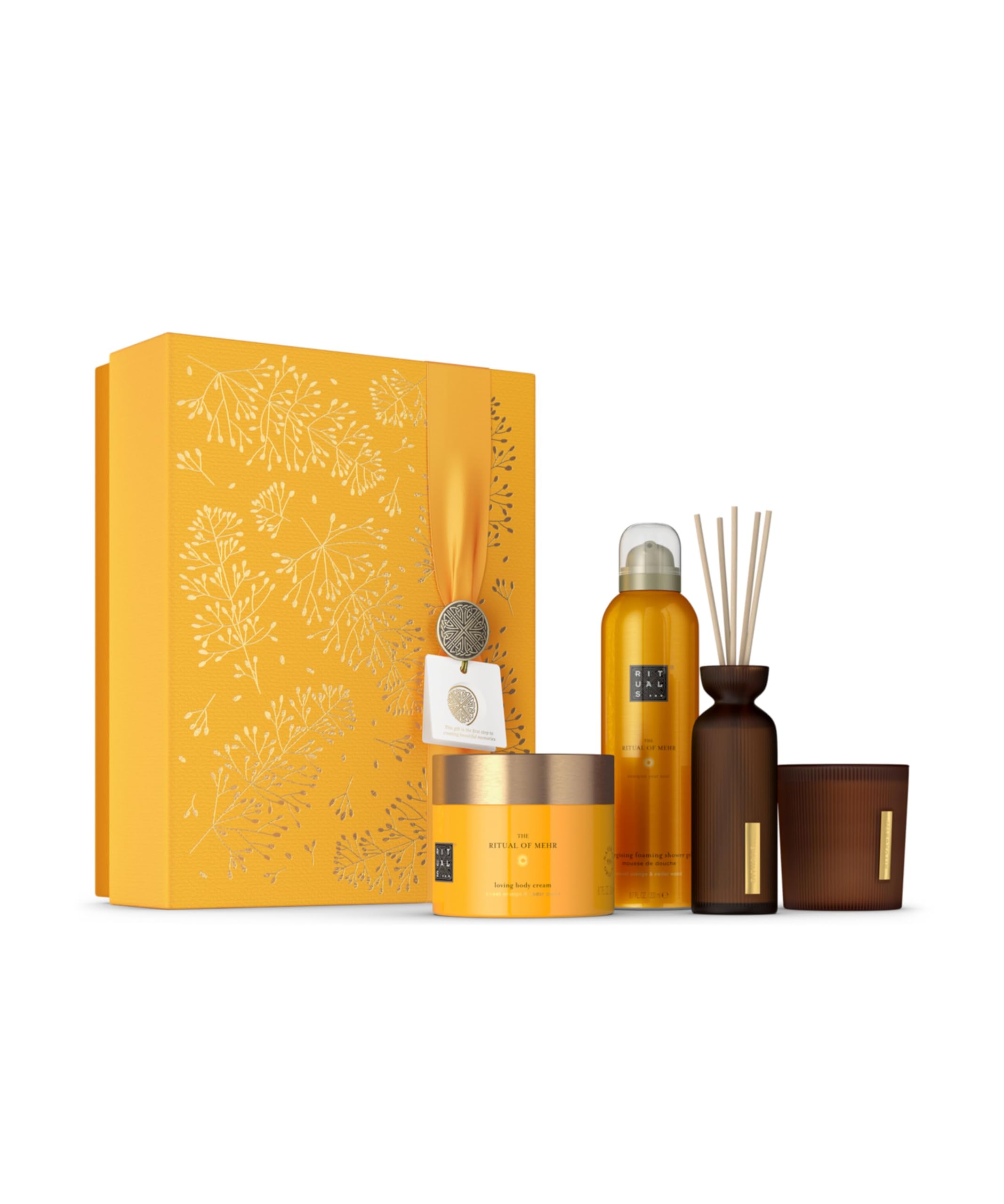 RITUALS Gift Set The Ritual of Mehr Large - Home and Skincare Products Enriched with Sweet Orange and Cedar Wood - Bath Gift Box with Energising Properties