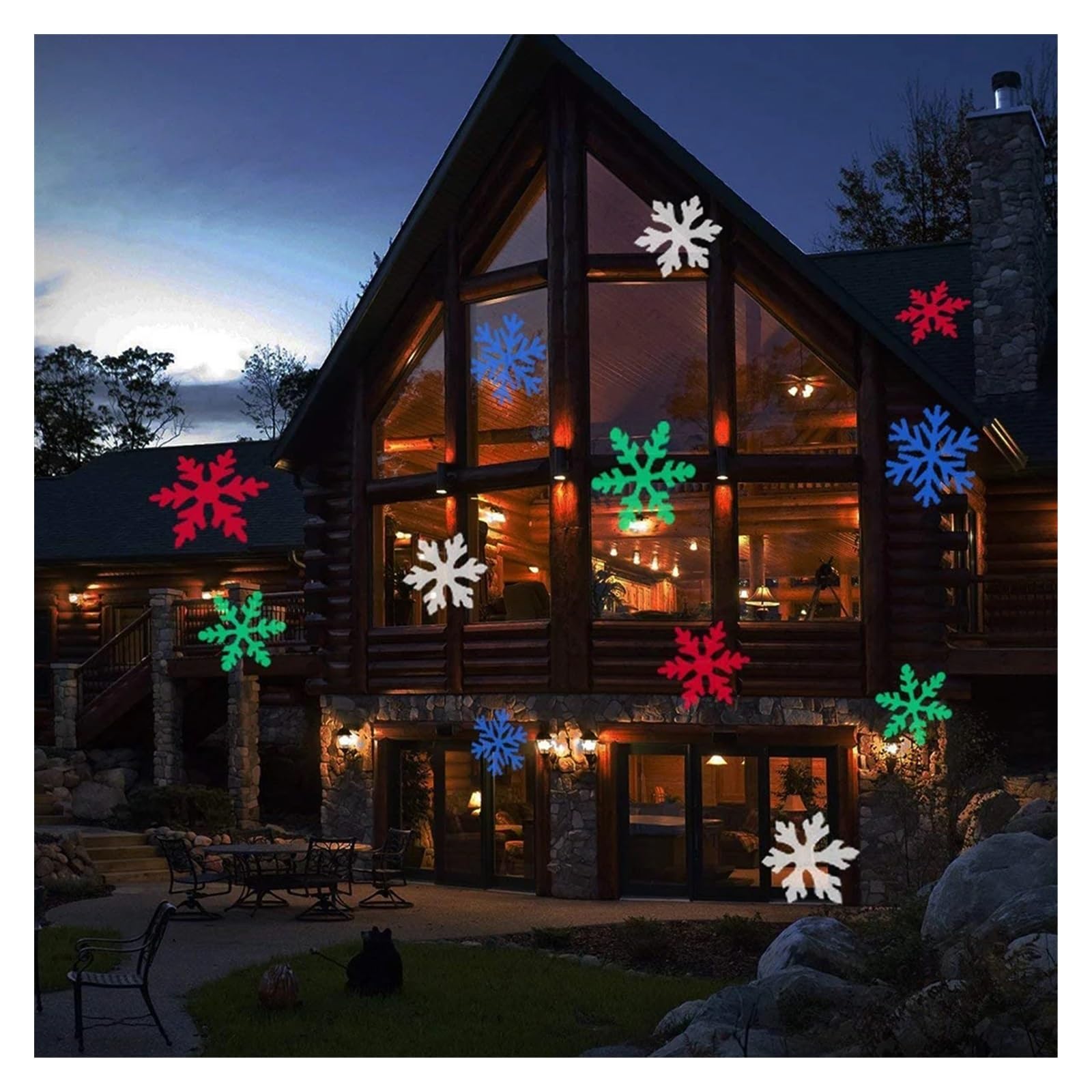 Proiettore di Luce, proiettore olografico di Halloween, Luce Solare da Discoteca a Forma di Fiocco di Neve di Natale IP65, Lampada da proiezione di nevicate in Movimento per Esterni, decoraz