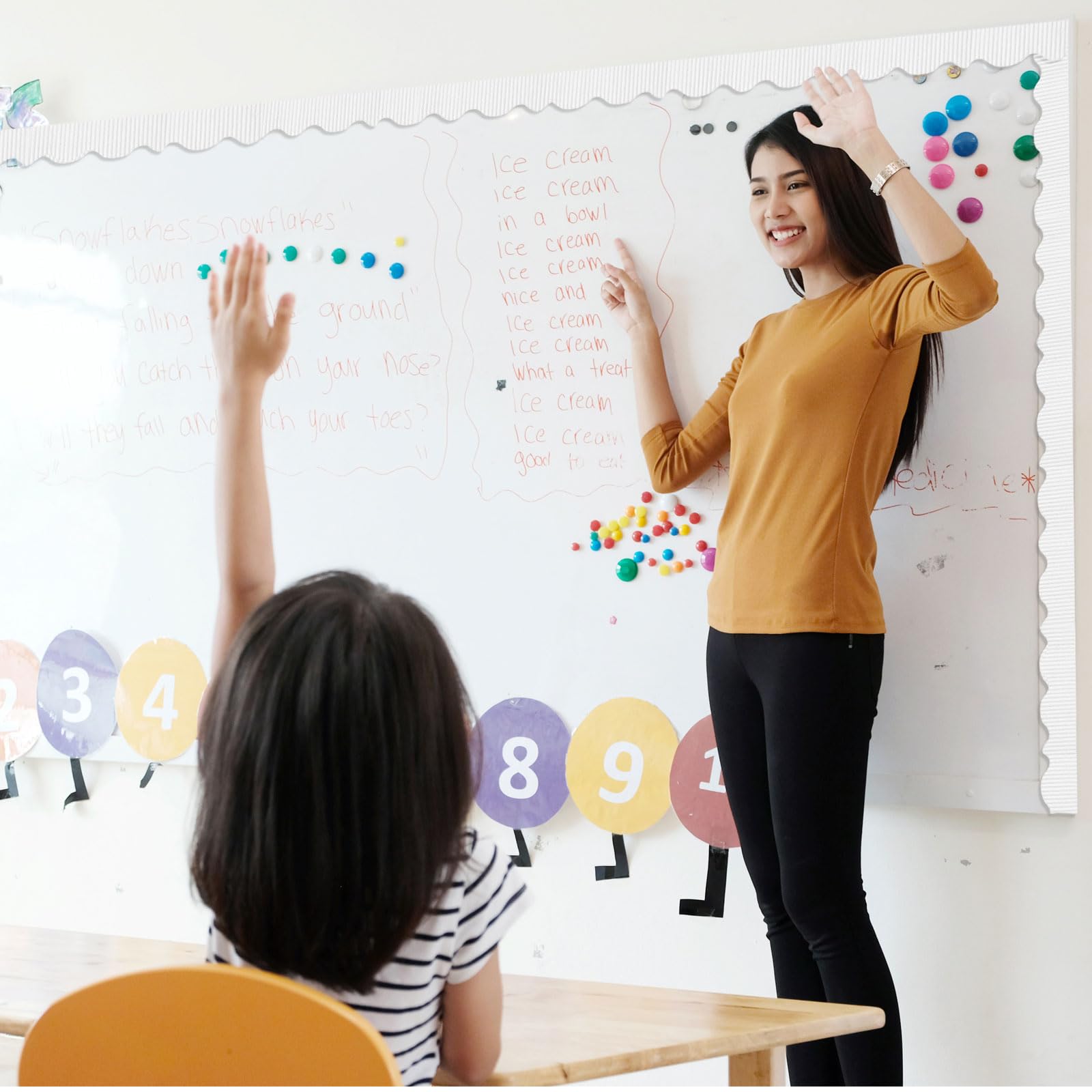 Boho-Pinnwand-Bordüre 6 Rollen - 73,2 M Gesamtlänge, Gewellt & Gestanzt, Für Klassenzimmer & Tafeln