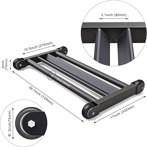 Miniatura 7 de SELEWARE Glute Ham Glider Heavy Duty Ab Glute Glider Machine, Exercise Wheels for Smooth Hamstring Curl Abdominal and Leg Workouts, Multifunctional