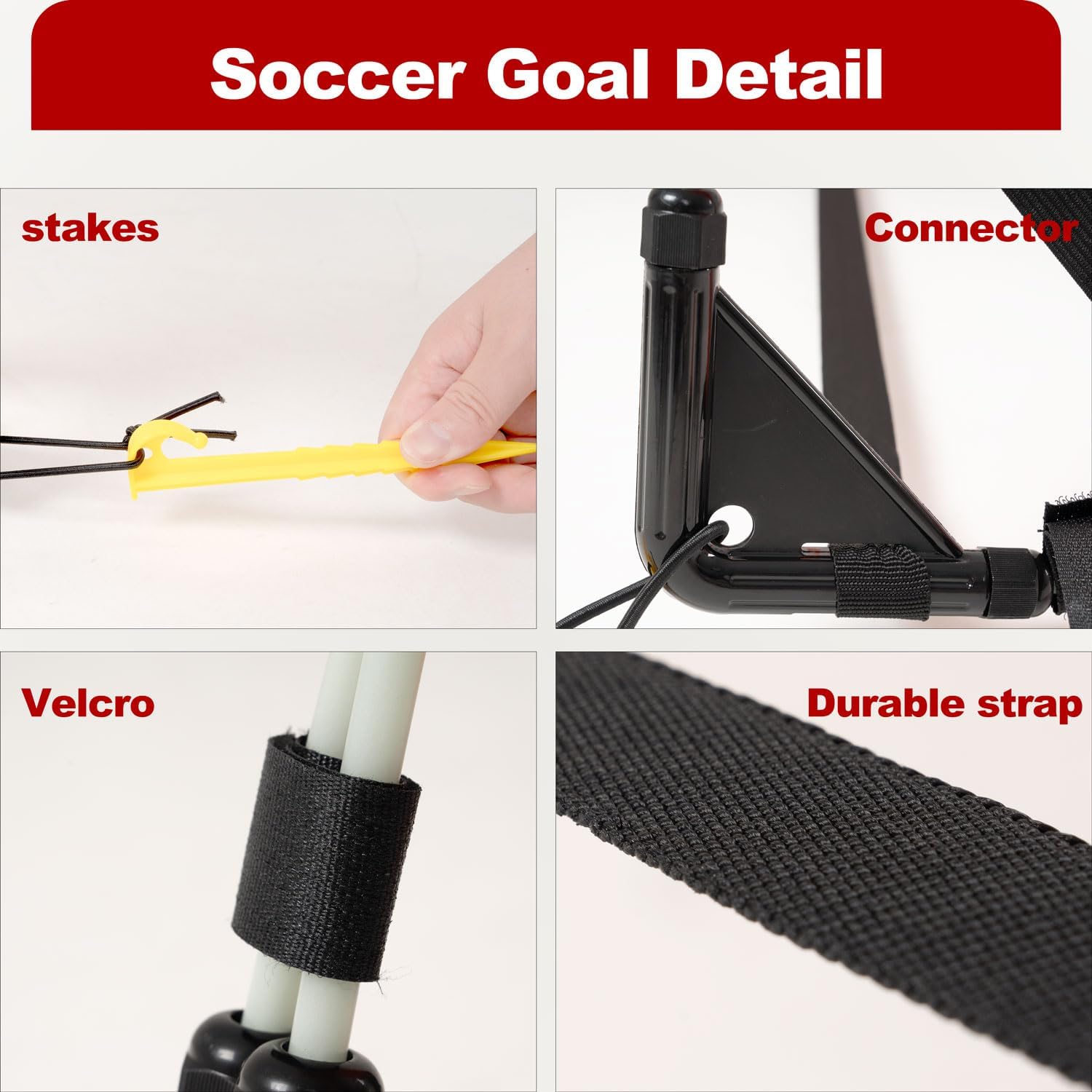 Porayhut Quick Open Soccer Net Pop up Goal for Kid Set of 2 Portable 210D Oxford Extra Stakes Target Soccer Goal for Fun in Backyard