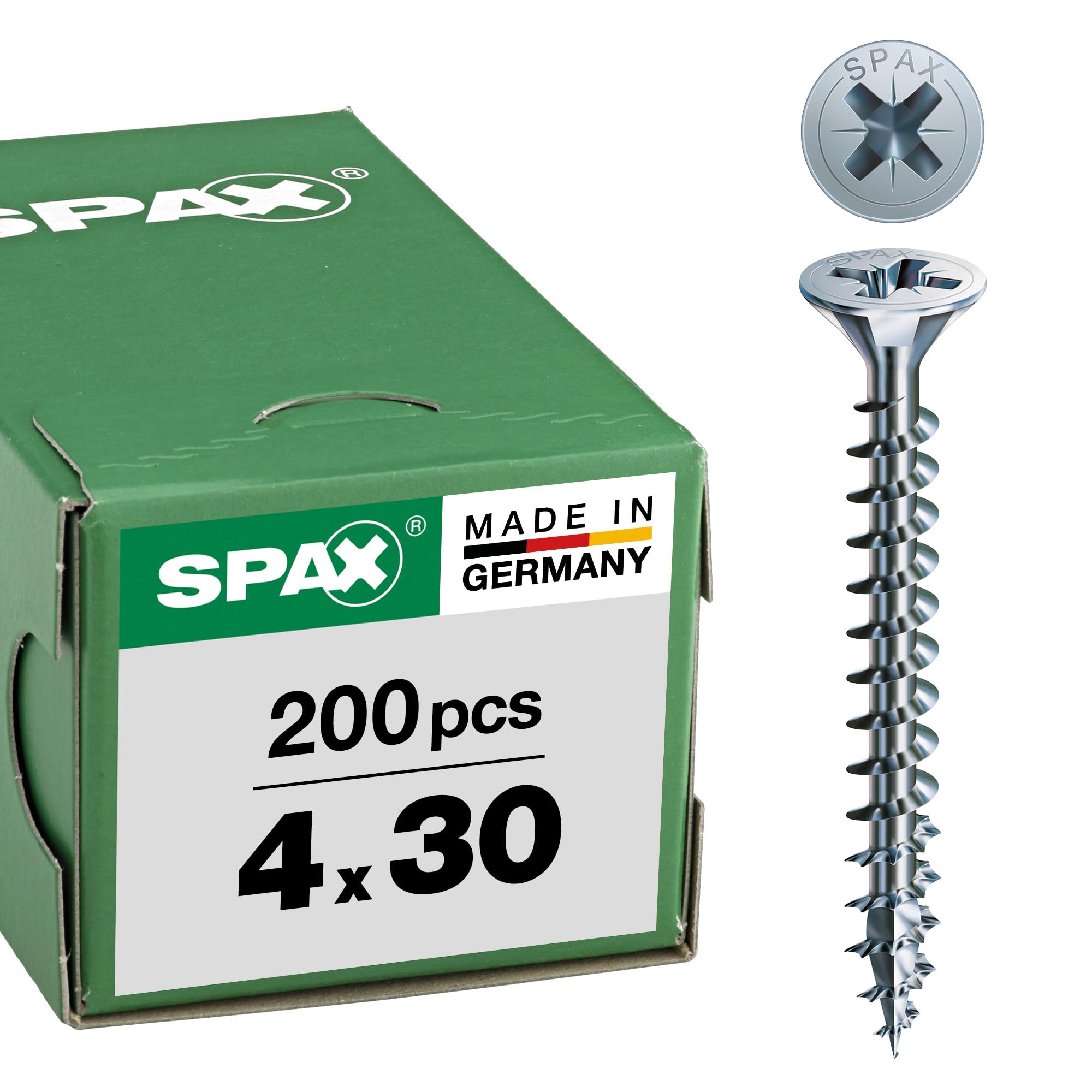 Spax – Universal Screw Countersunk Head Phillips Z 4Cut Full Thread Galvanised Blank A2J – 1081010350123, 1081010400303 — image 1