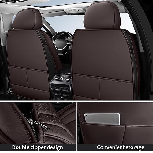 Miniatura 2 de Fundas de asiento delantero de automóvil, fundas de asiento delantero de cuero transpirable e impermeable, fundas de asiento universales