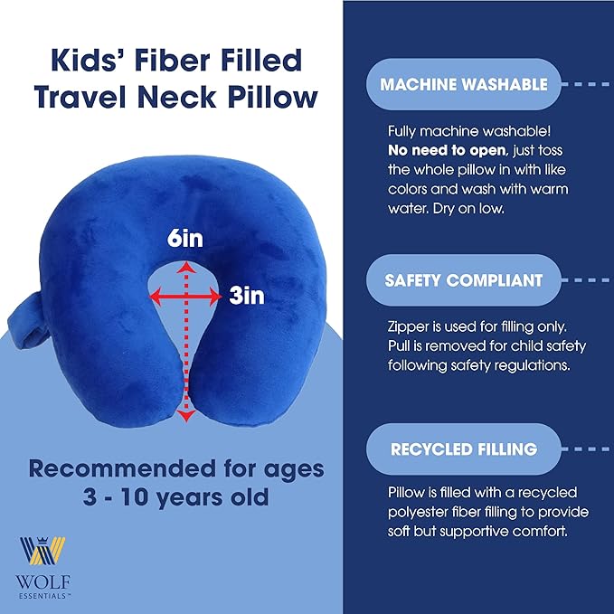 Almohada de Viaje Microfibra Suave para Niños - Azul miniatura 5