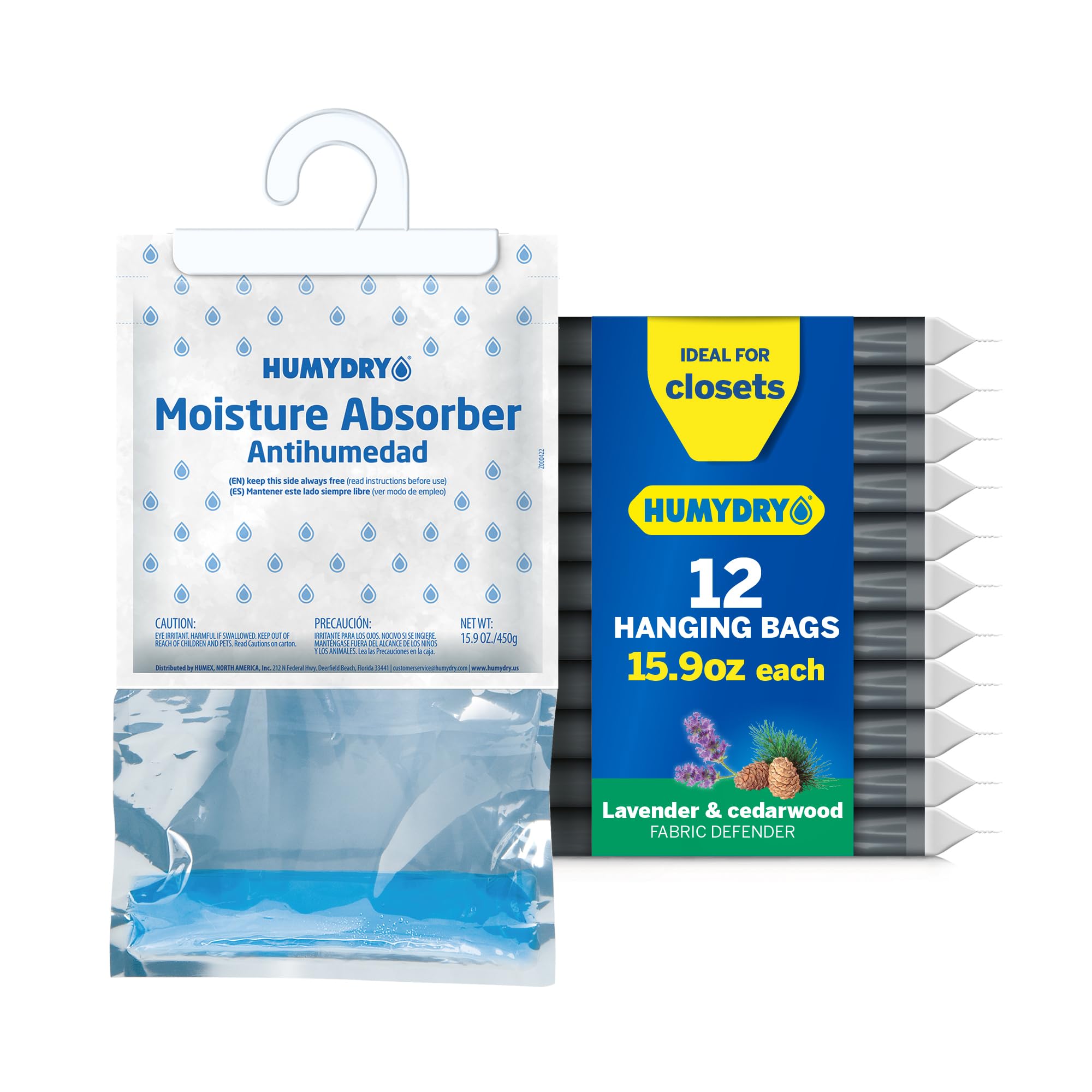 Sacs absorbeurs d'humidité Humydry pour protéger vos armoires avec la lavande et le cèdre